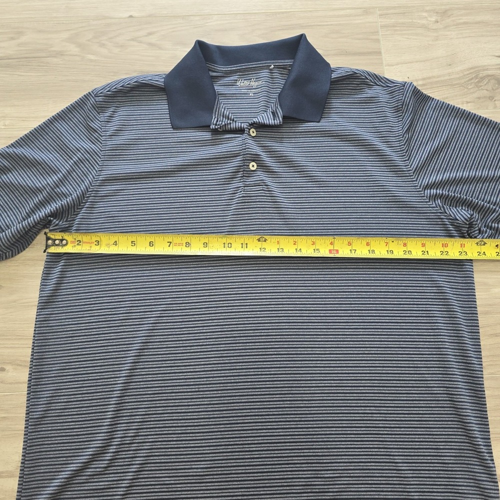 Walter Hagen Polo Shirt Mens XL Blue Striped Performance Golf Short Sleeve - Picture 7 of 9